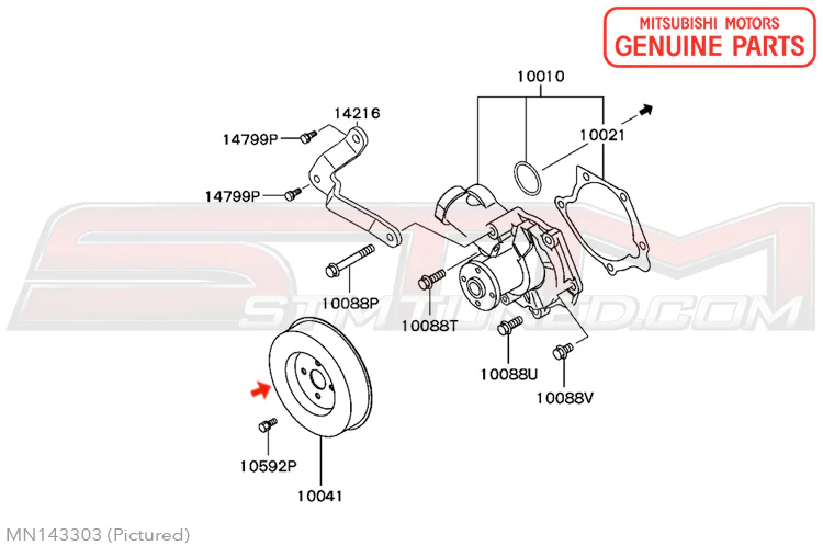 Mitsubishi Water Pump Pulley - Evo 8/9 - Image 4