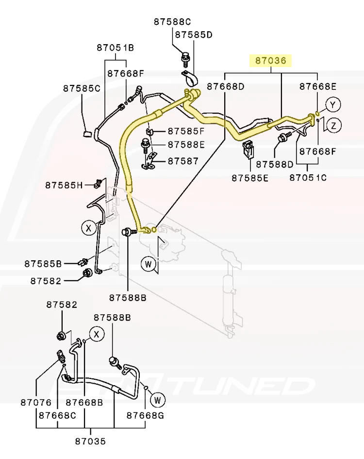 Mitsubishi OEM A/C Compressor Suction Hose for Evo X - Image 6