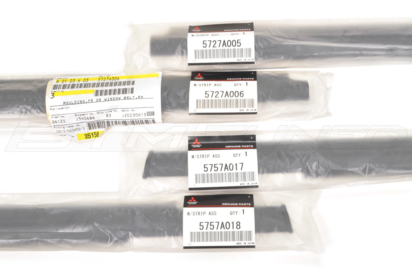 Mitsubishi OEM Exterior Black Door/Window Molding for Evo X - Image 2