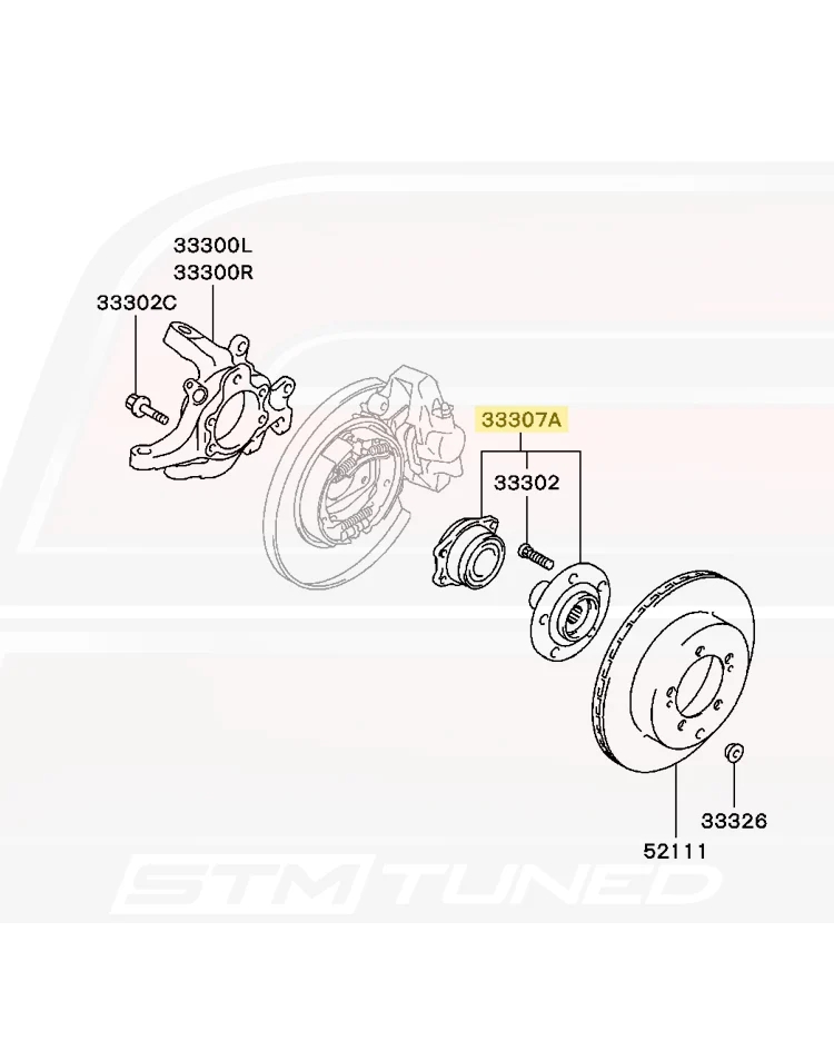 Mitsubishi OEM Wheel Bearing Rear for Evo 4-9 & 2G AWD DSM (MR403968) - Image 3