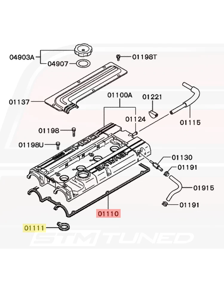 Mitsubishi OEM Valve Cover Gaskets for DSM Evo 1-3 - Image 4