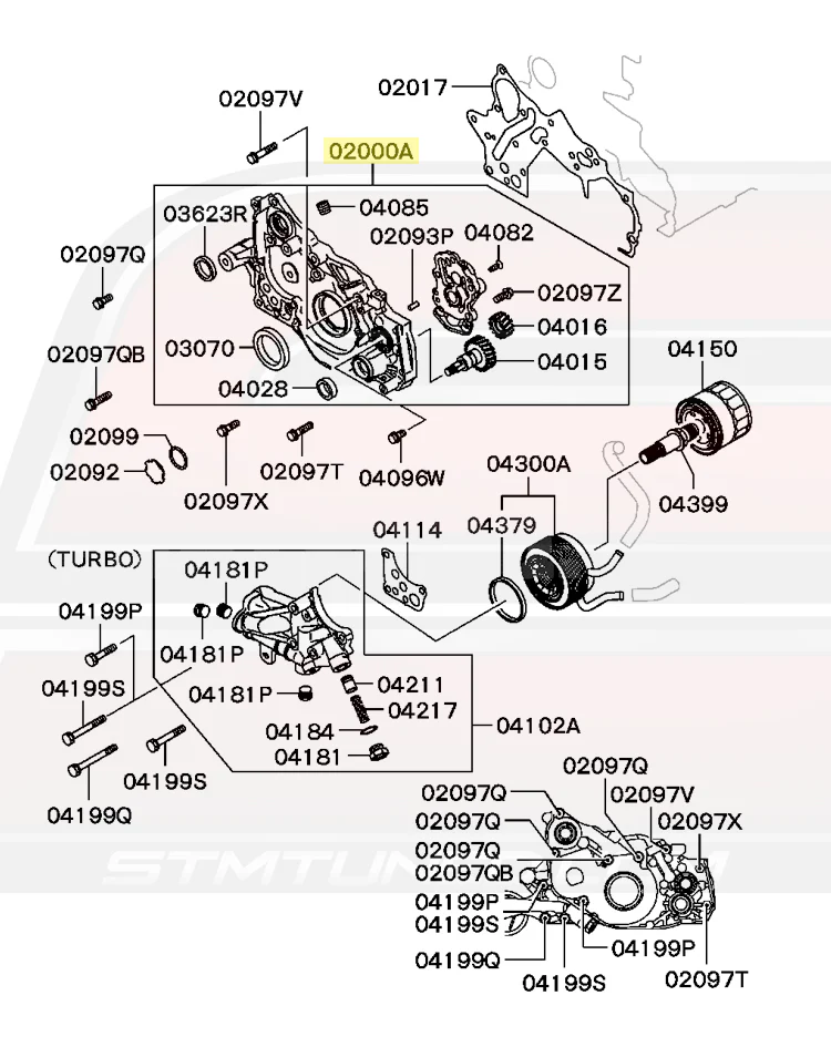 Mitsubishi OEM Oil Pump Front Cover for 1G/2G DSM 7-Bolt (1211A164) - Image 4
