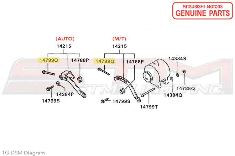 Mitsubishi Alternator Tensioner Bolt - 1G/2G DSM - Image 3