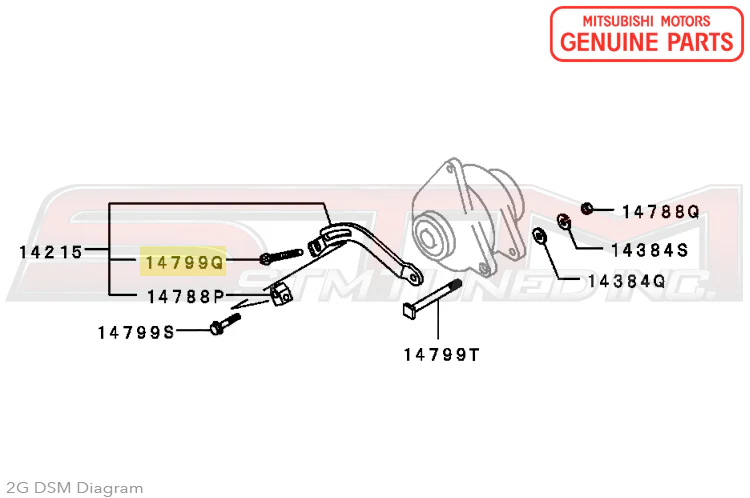 Mitsubishi Alternator Tensioner Bolt - 1G/2G DSM - Image 4