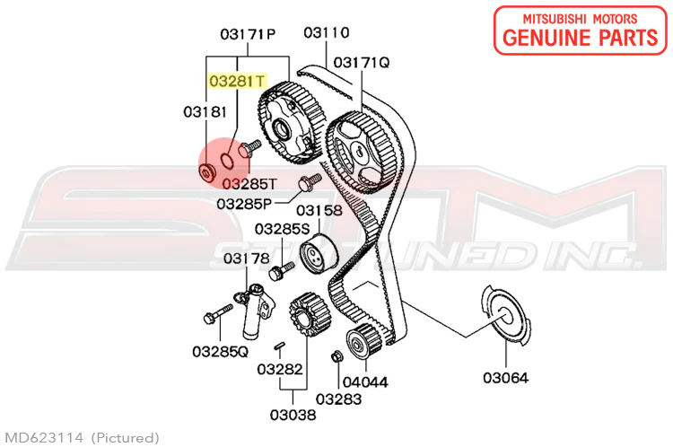 Mitsubishi Cam Gear Cap Washer MIVEC Intake for Evo 9 (MD623114) - Image 3