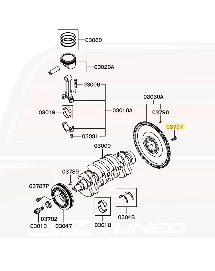Mitsubishi OEM Flywheel Bolt for Evo 4-9 (MD334117) - Image 3