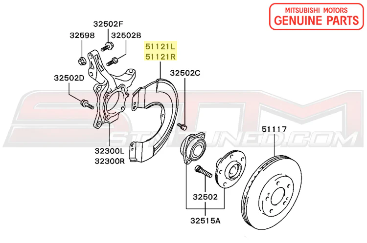 Mitsubishi Front Brake Dust Cover - Evo 7/8/9 - Image 4