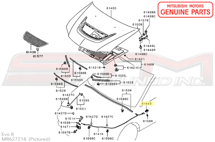 Mitsubishi Hood Pop Handle - Evo 7/8/9 - Image 4