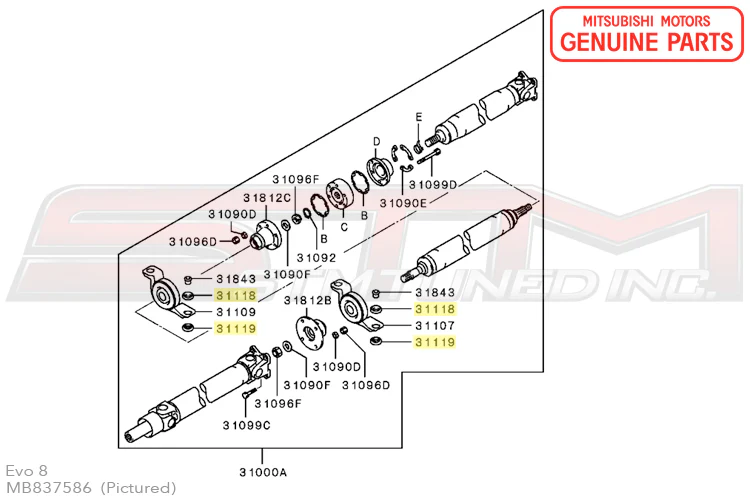 Mitsubishi Driveshaft Center Bearing Insulator - Evo 8/9, 2G DSM - Image 3