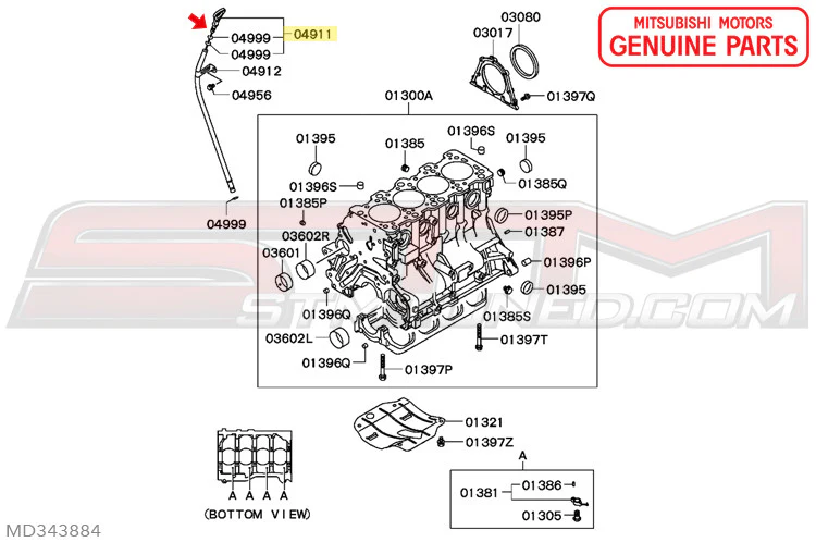 Mitsubishi Engine Oil Dipstick Level Gauge - Evo 4-9 - Image 3