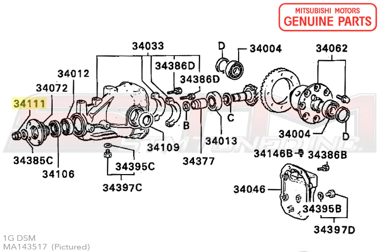 Mitsubishi Rear Diff/Driveshaft/1G Axle Nut - Evo 4-9/X/DSM/3S - Image 13