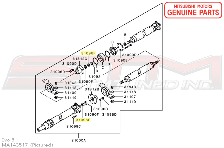 Mitsubishi Rear Diff/Driveshaft/1G Axle Nut - Evo 4-9/X/DSM/3S - Image 6