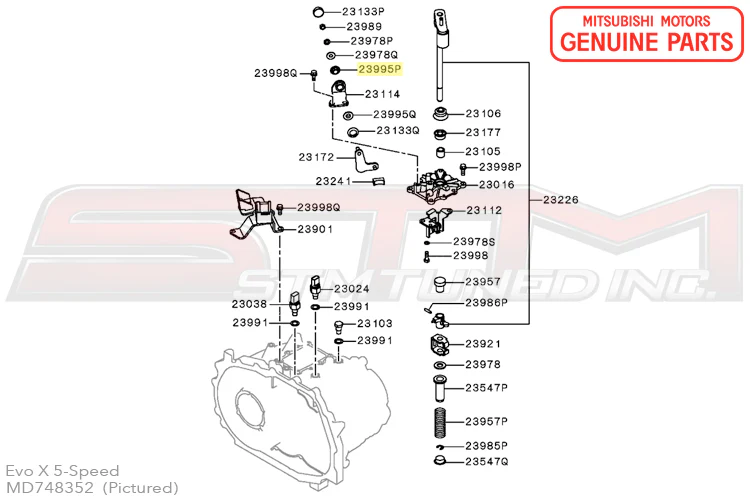 Mitsubishi OEM 5-Speed Gearshift Equipment Bushing for Evo 4-X (MD748352) - Image 4