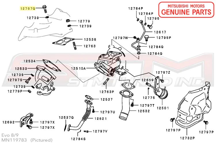 Mitsubishi OEM Manifold to Turbo Bolt for Evo 4-X (MN119783) - Image 3
