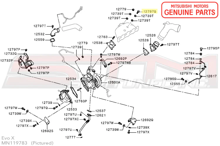 Mitsubishi OEM Manifold to Turbo Bolt for Evo 4-X (MN119783) - Image 4