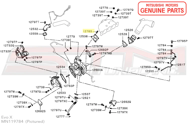 Mitsubishi OEM Turbo to Manifold Stud for Evo 4-X (MN119784) - Image 4