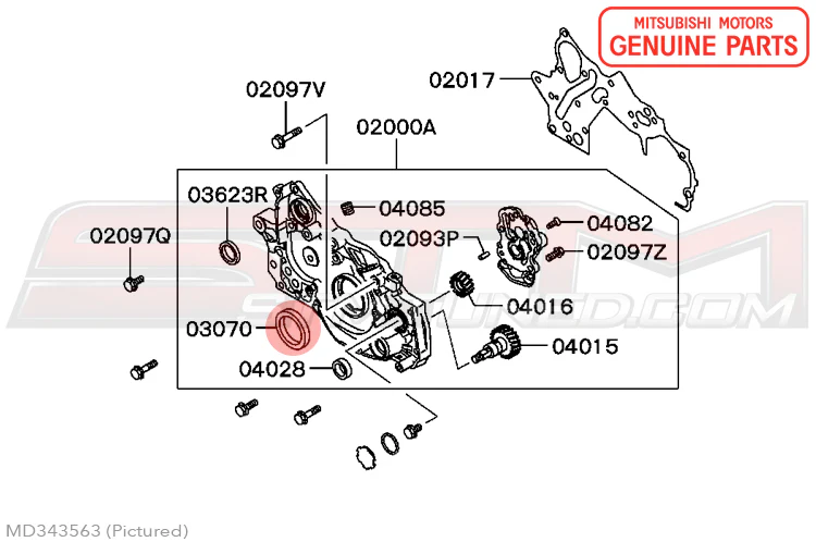 Mitsubishi OEM 4G63 Front Main Seal for Evo/DSM (MD343563) - Image 3