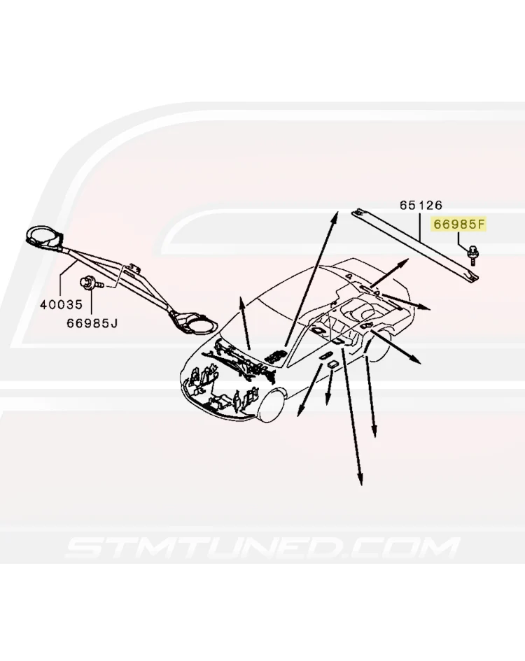 Mitsubishi OEM Trunk Crossmember Bar Bolt for Evo 8/9 RS (MS240129) - Image 2