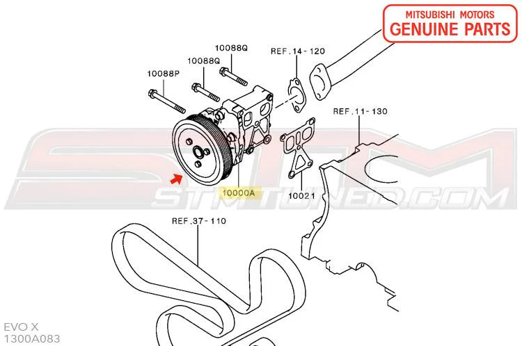 Mitsubishi OEM Water Pump for Evo X (1300A083) - Image 4