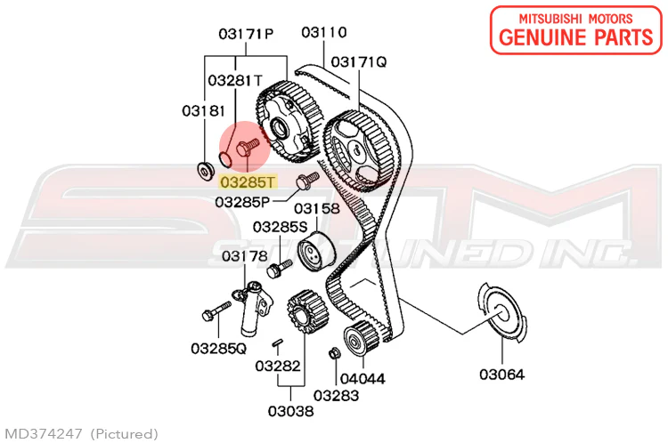 Mitsubishi Cam Gear Bolt with Hole MIVEC Intake - Evo 9 - Image 3