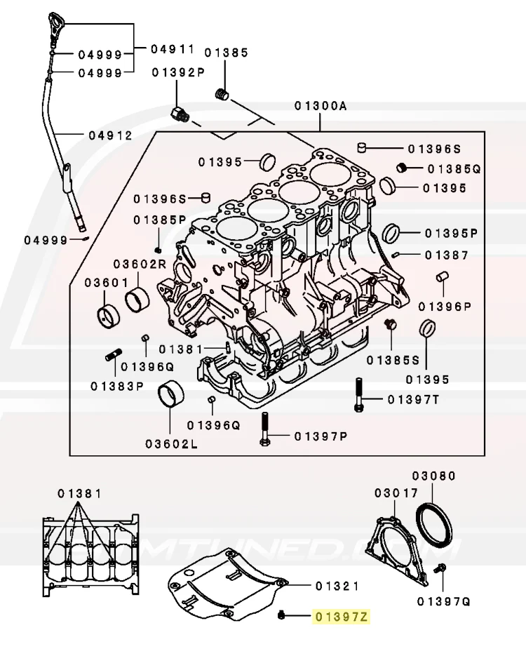 Mitsubishi Oil Baffle Plate Bolt for 2G DSM & Evo 5-9 (MF244849) - Image 3