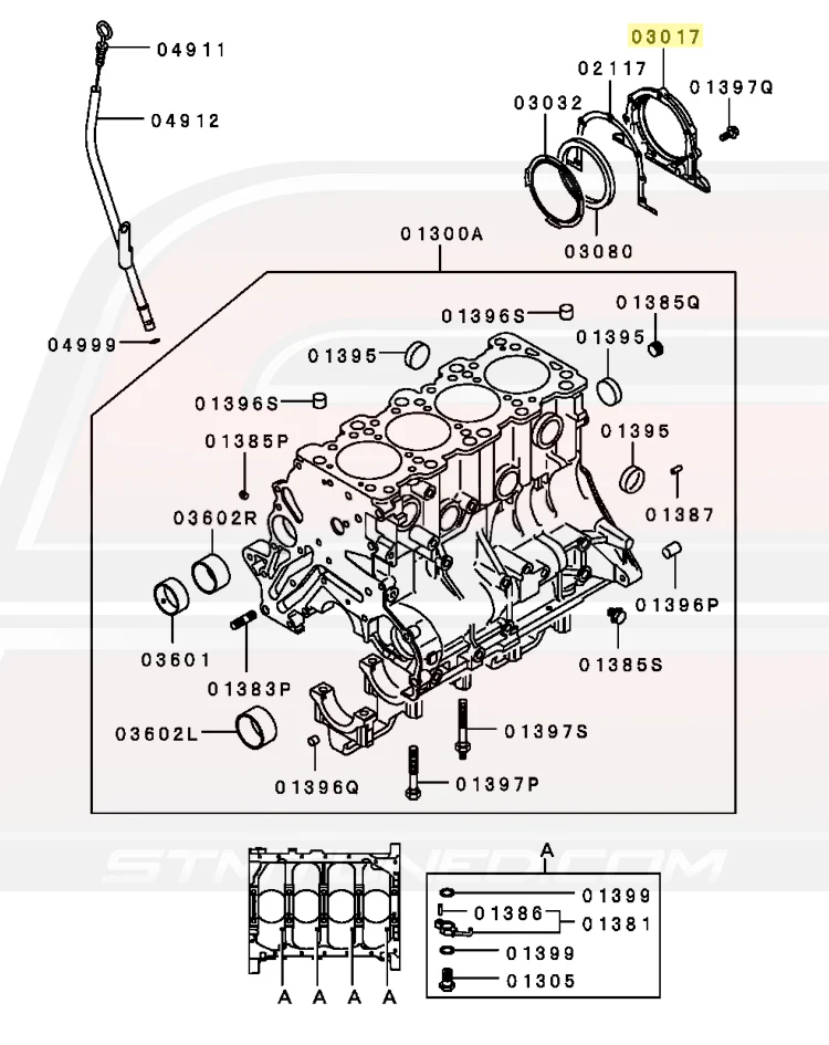 Mitsubishi OEM Rear Main Seal Housing for 6-Bolt DSM (MD040330) - Image 4