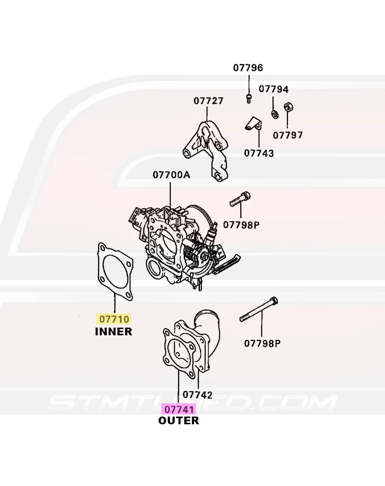 Mitsubishi OEM Throttle Body Gasket for 1991-1994 1G DSM - Image 4