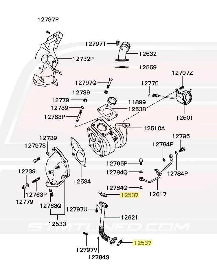 Mitsubishi OEM Turbo Oil Return Line Gasket (MR258477) - Image 3