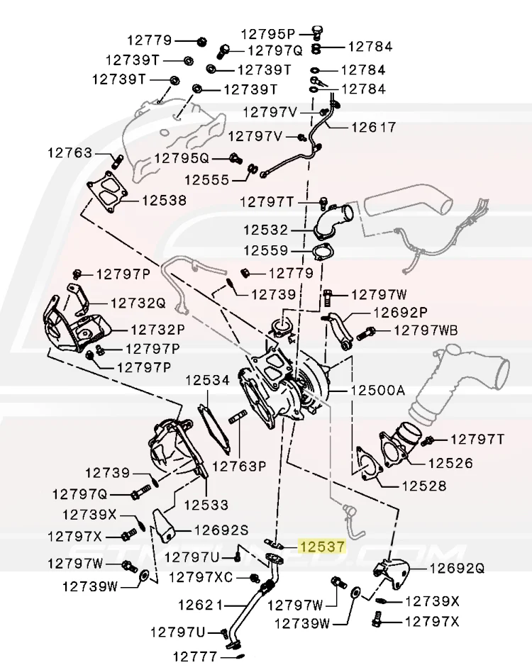 Mitsubishi OEM Turbo Oil Return Line Gasket (MR258477) - Image 5