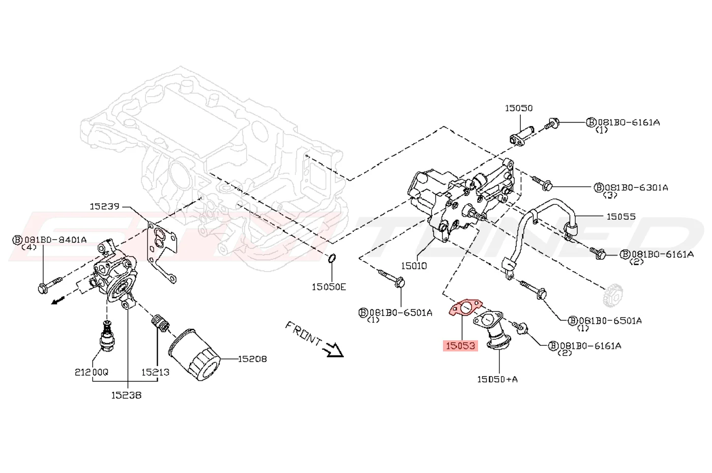 Nissan OEM Engine Oil Strainer Pick Up Tube Gasket for R35 GTR (15053-JF00A) - Image 2