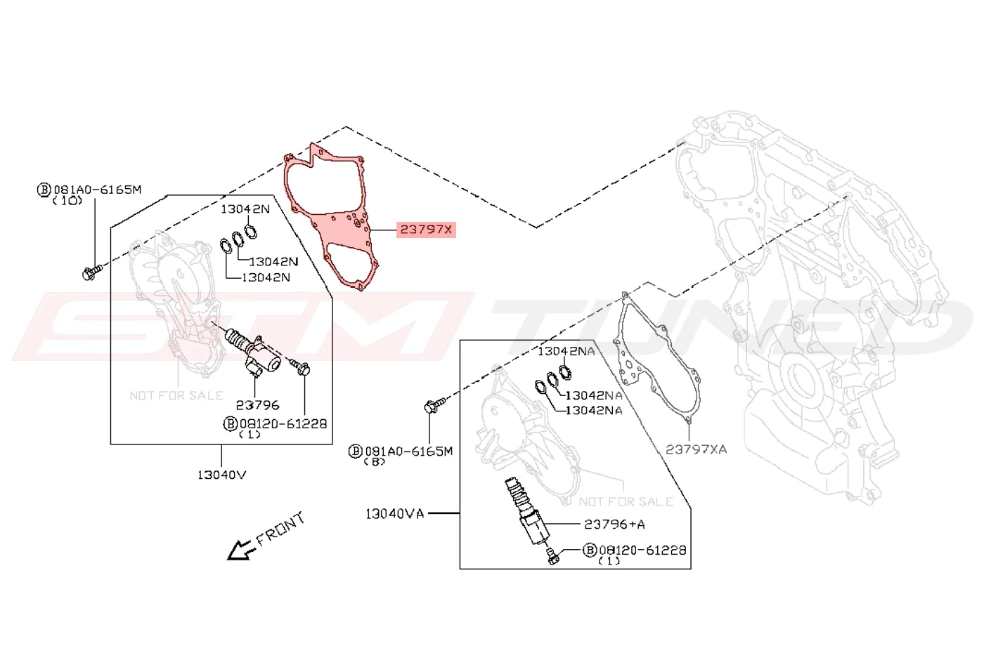 Nissan OEM Solenoid Timing Cover Gasket RH for R35 GTR (23797-JF00A) - Image 2