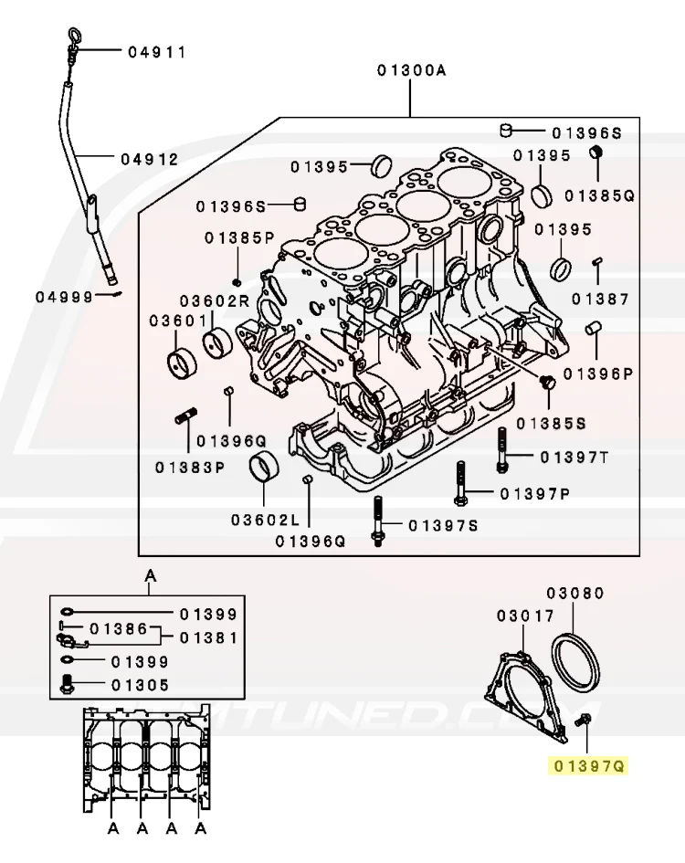 Mitsubishi OEM Rear Main Seal Housing Bolt for 4G63 7-Bolt DSM/Evo (MF140204) - Image 3
