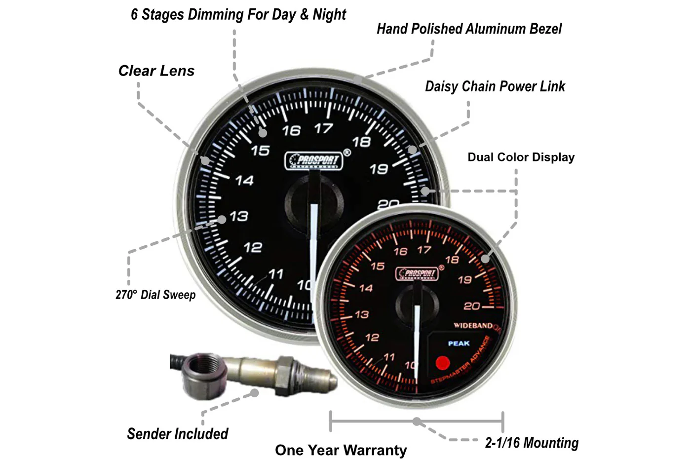 Prosport Supreme 52mm Wideband Digital Air Fuel Ratio Kit - Image 3