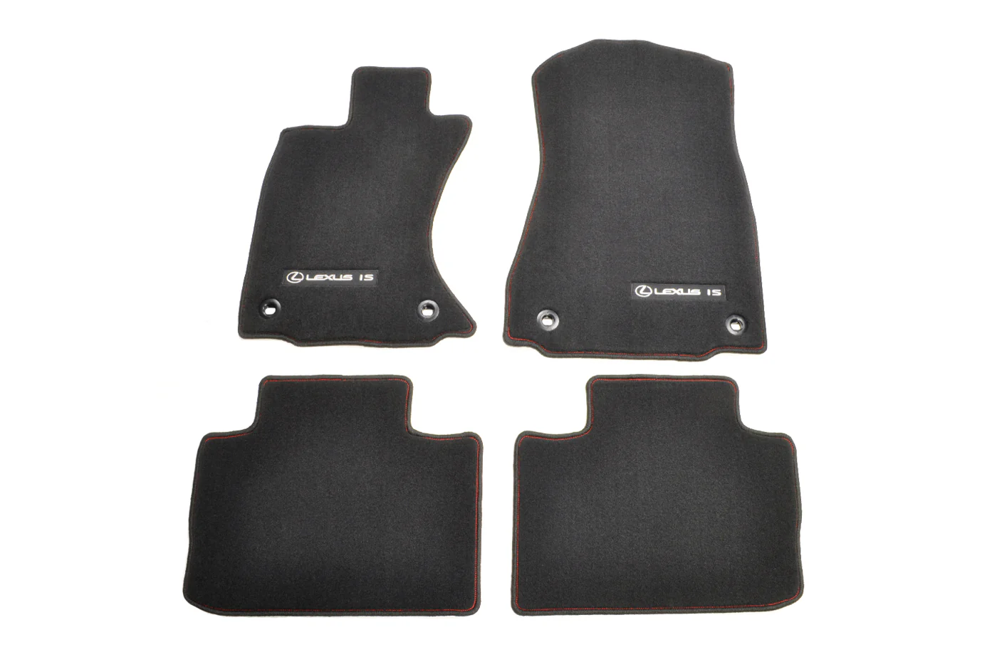 Lexus OEM Floor Mats with Red Stitching for 2015+ IS250 IS300 IS350 (PT2065314829)