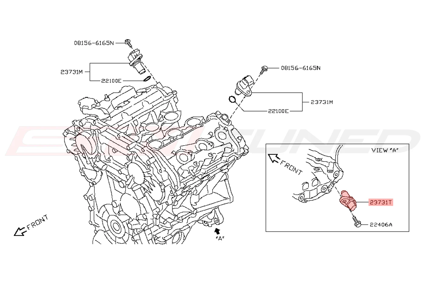 Nissan OEM Crankshaft Position Sensor for R35 GTR (23731-JA10C) - Image 2