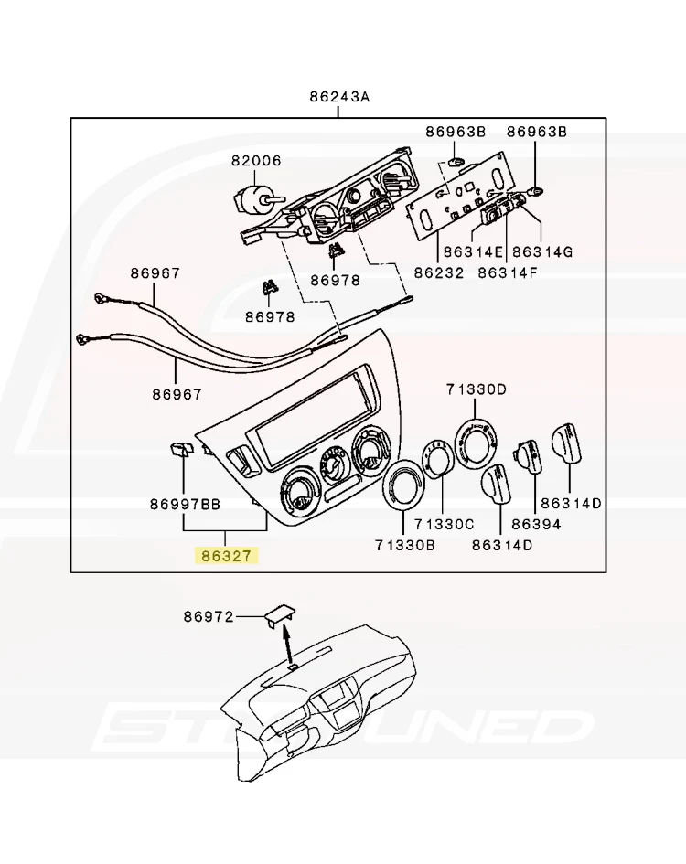 Mitsubishi OEM Radio HVAC Panel Satin Silver for Evo 7/8/9 (MN151264HA) - Image 3