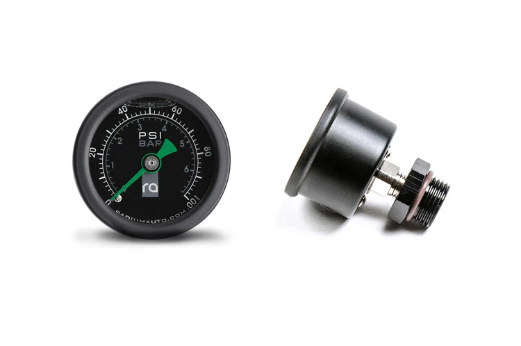 Radium Fuel Pressure Gauge 0-100psi with 8AN ORB Straight Adapter (20-0075)