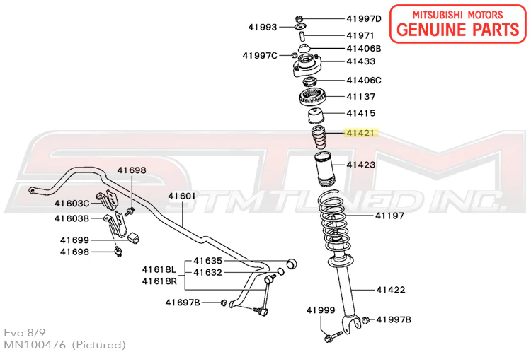 Mitsubishi Rear Suspension Strut Dampers - Evo 7/8/9 - Image 3