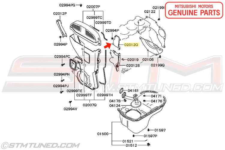 Mitsubishi Rear Timing Upper Under Cover - 1G DSM - Image 3