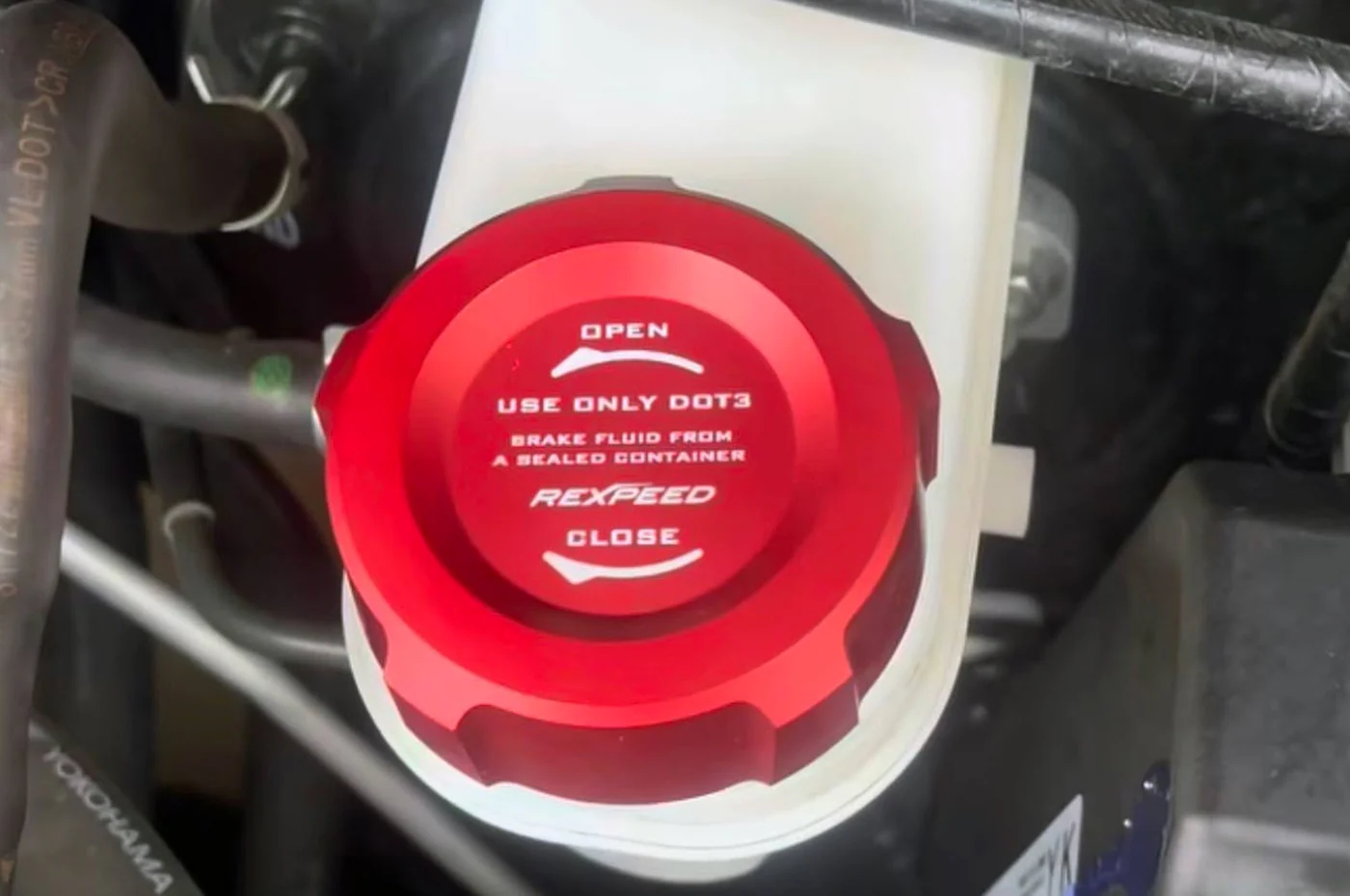 Rexpeed Aluminum Alloy Red Anodized 3 Piece Fluid Cap Cover for 2022+ Subaru WRX (G151) - Image 5