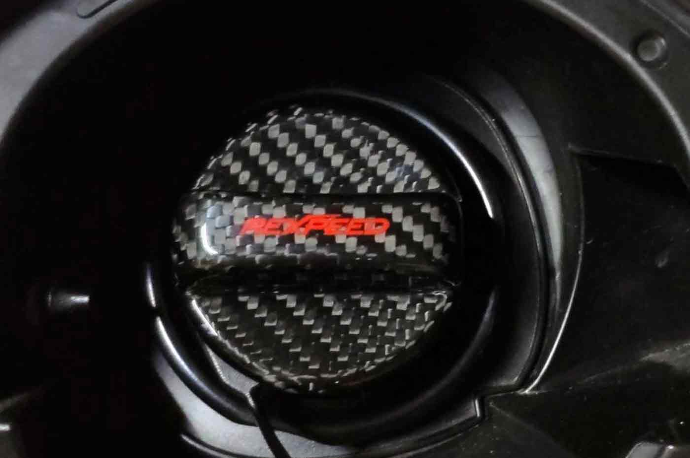 Rexpeed Dry Carbon Fuel Cap Cover for 2015+ Subaru WRX VA/VB (G72) - Image 2