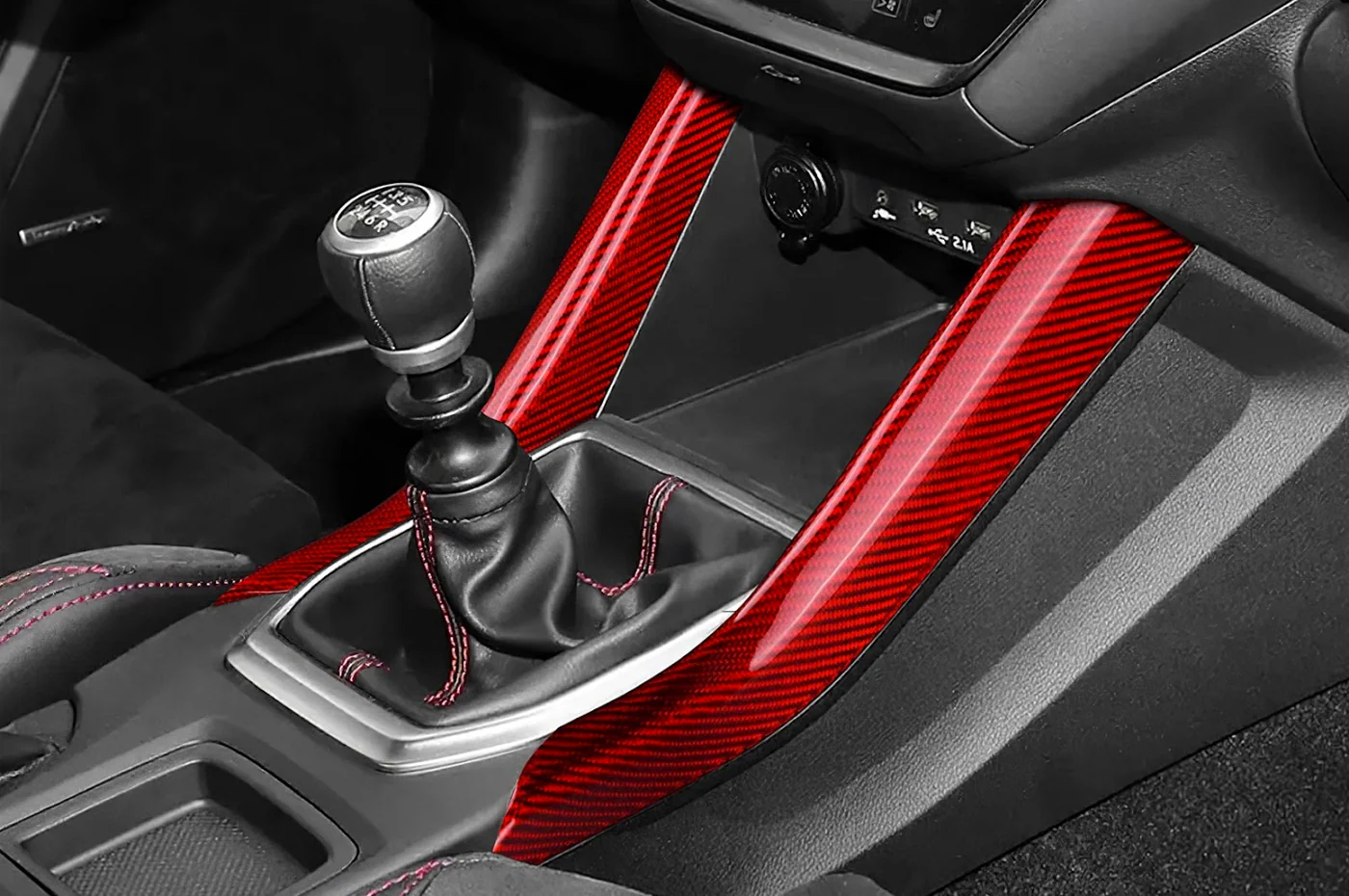 Rexpeed Dry Carbon Gear Shifter Side Panel Covers for MT 2022+ Subaru WRX (G159) - Image 3