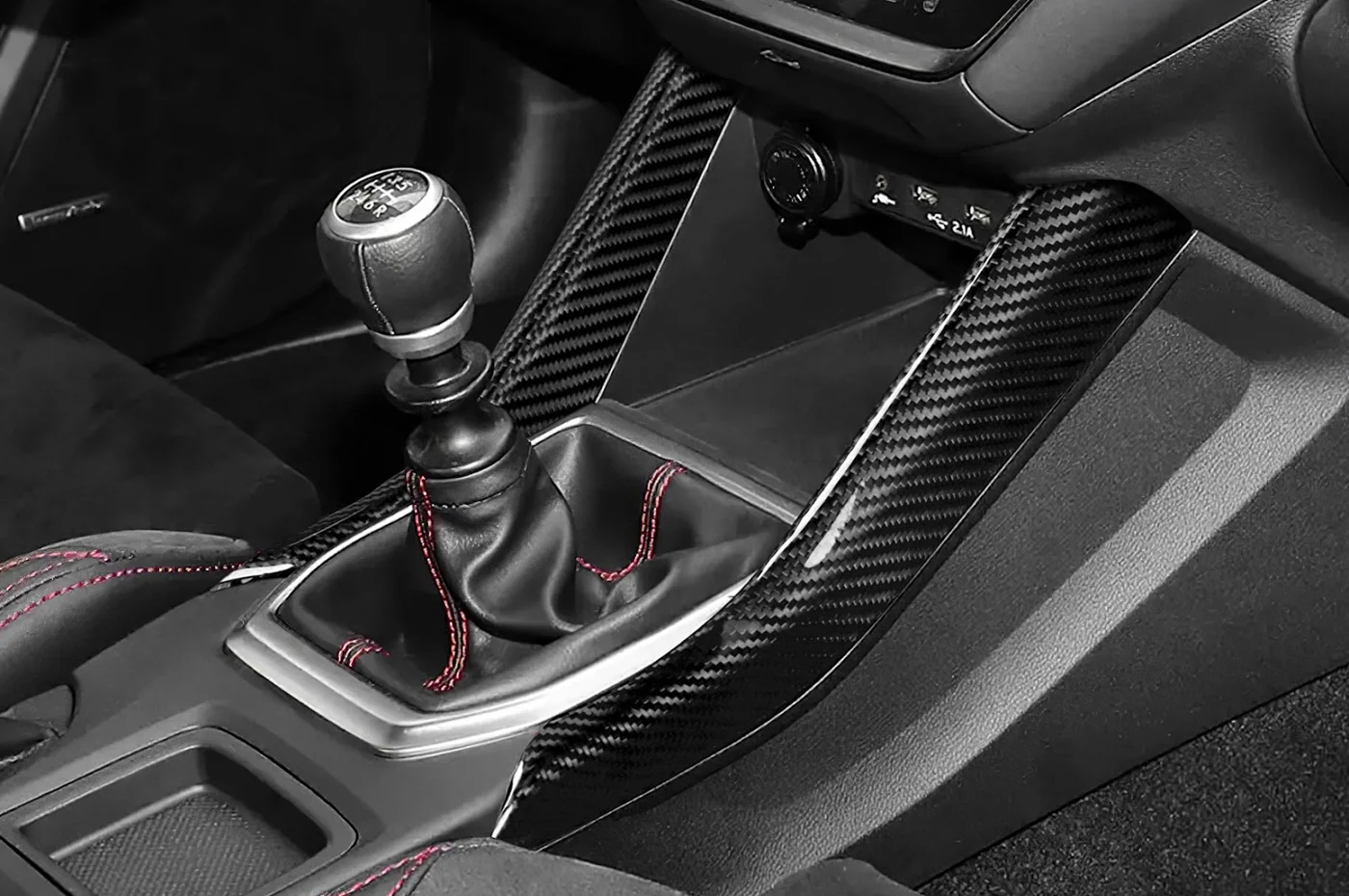 Rexpeed Dry Carbon Gear Shifter Side Panel Covers for MT 2022+ Subaru WRX (G159) - Image 4
