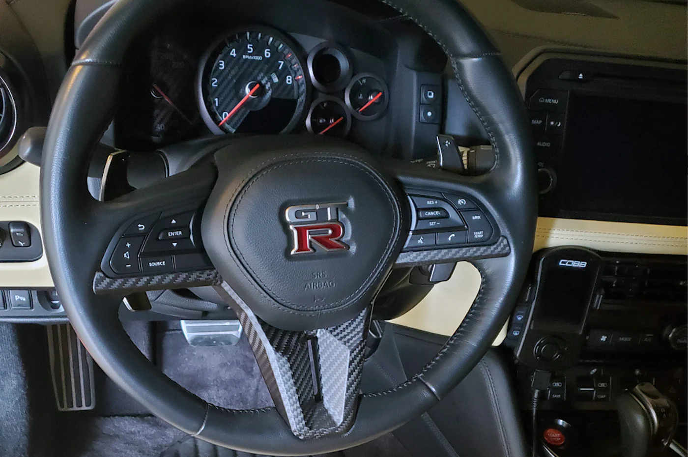 Rexpeed 2017+ Nissan R35 GTR Carbon Fiber Steering Wheel Cover (N57) - Image 2