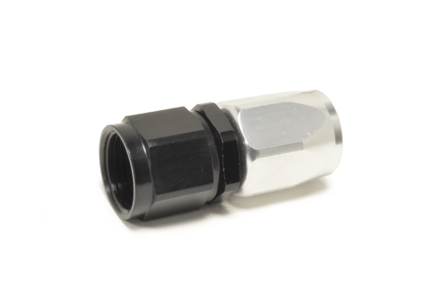 Russell Full Flow Hose End Black/Silver Straight - Image 2