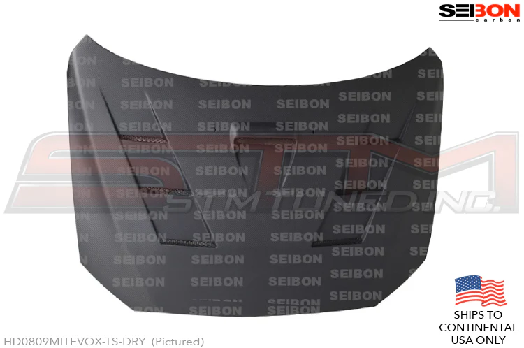 Seibon Carbon Fiber Hood (TS-Style / Dry Carbon) - Evo X * Discontinued * - Image 2
