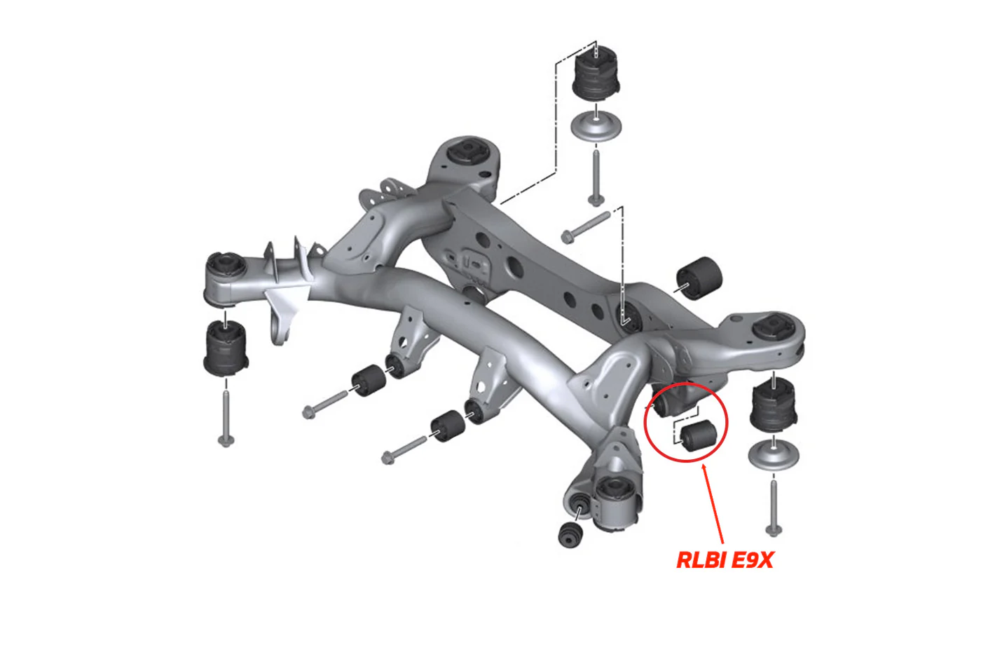 SPL Rear Lower Control Arm Inner Bushings for F8X M2 M3 M4 (RLBI E9X) - Image 3