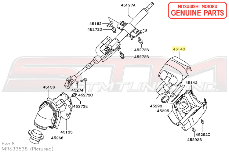 Mitsubishi Steering Column Cover - Evo 8/9 - Image 3
