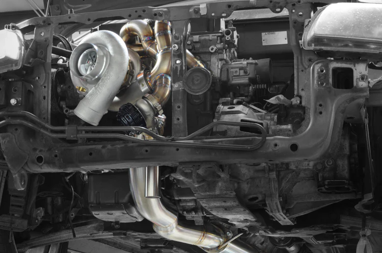 STM Evo 7/8/9 Titanium V-Band 3.5in Exhaust for FF 6870 Turbo Kit - Image 6