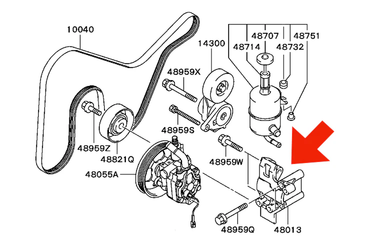 STM Evo 8/9 Modified Power Steering Delete Bracket - Image 6
